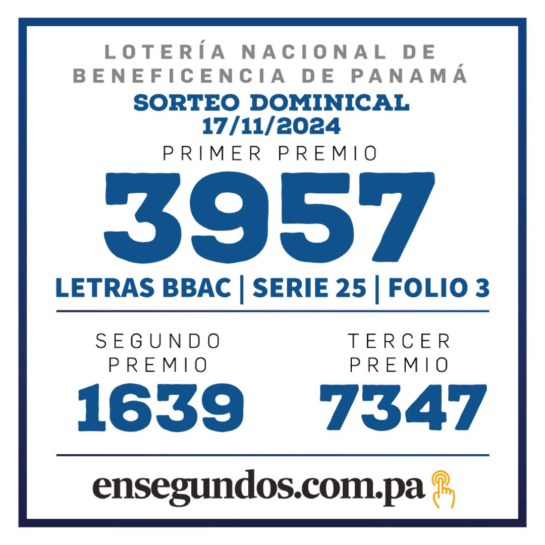 Lotería, Domingo 17 de noviembre de 2024