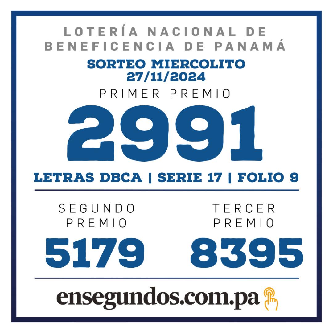 Lotería,  miércoles 27 de noviembre del 2024