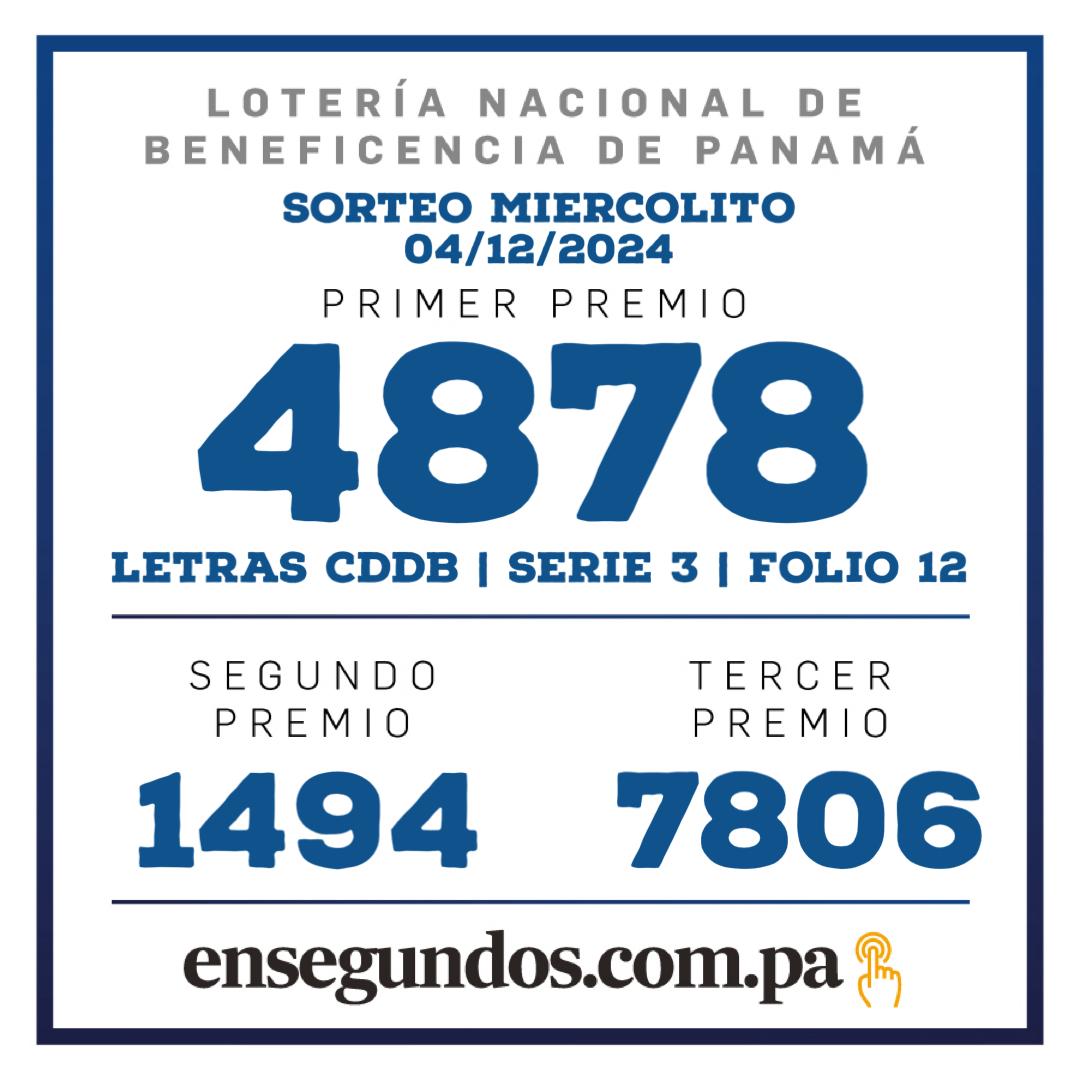 Lotería, miércoles 04 de diciembre de 2024