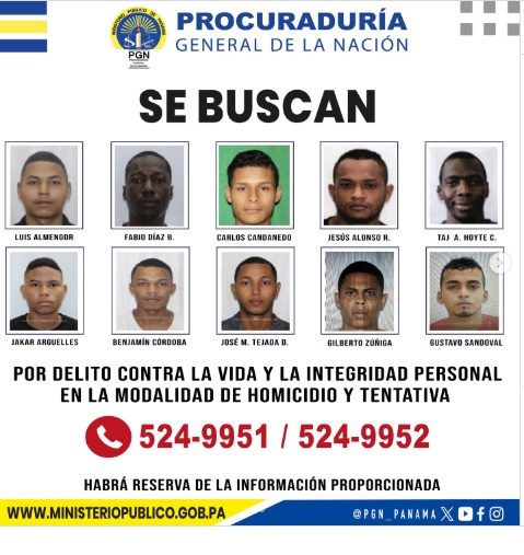 Ministerio Público revela identidad de los 15 fugitivos más buscados en el país