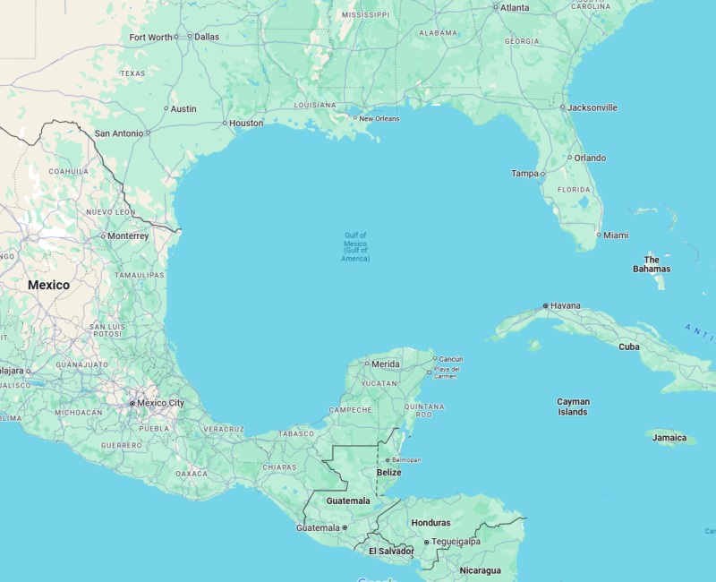 Google Maps actualizó el nombre de Golfo de México por el Golfo de América