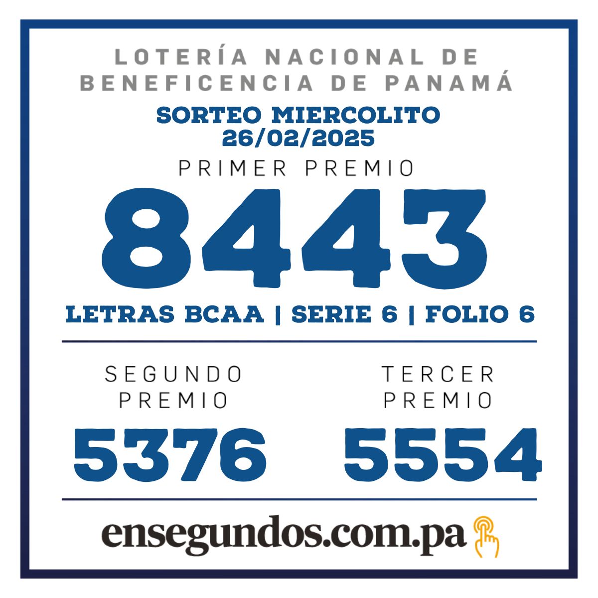 Lotería, sorteo Miercolito del 26 de febrero del 2025