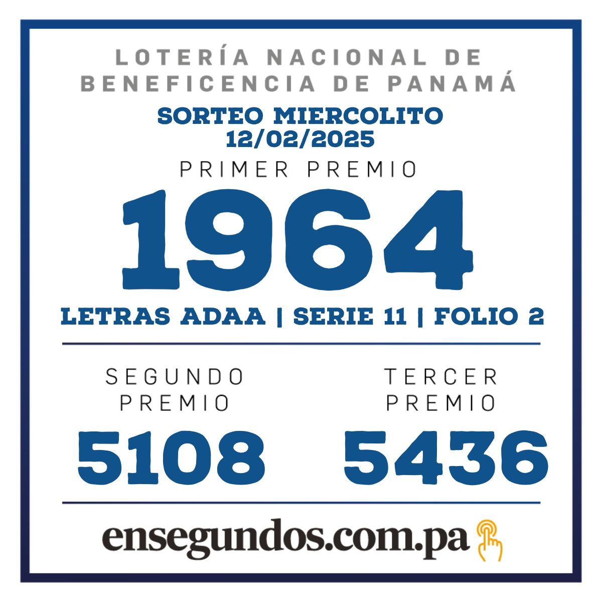 Lotería,  miércoles 12 de febrero de 2025