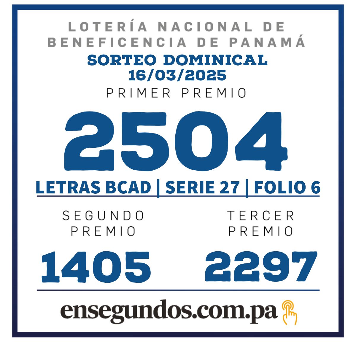 Lotería, domingo 16 de marzo del 2025