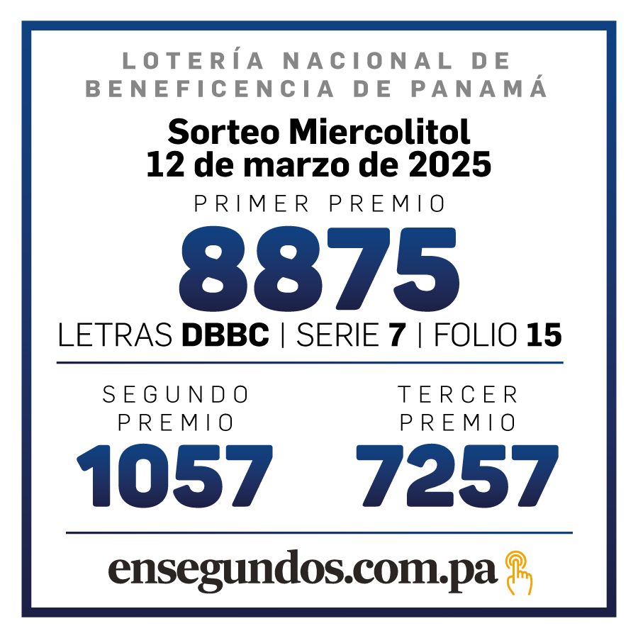 Lotería, sorteo miércoles 12 de marzo del 2025