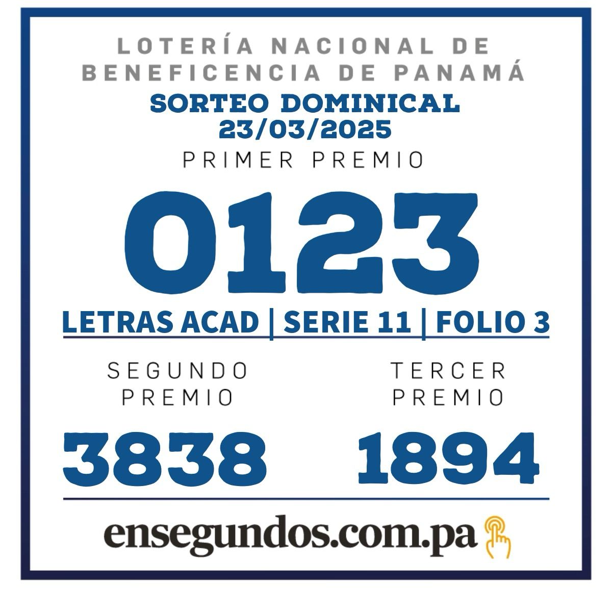 Lotería, domingo 23 de marzo del 2025