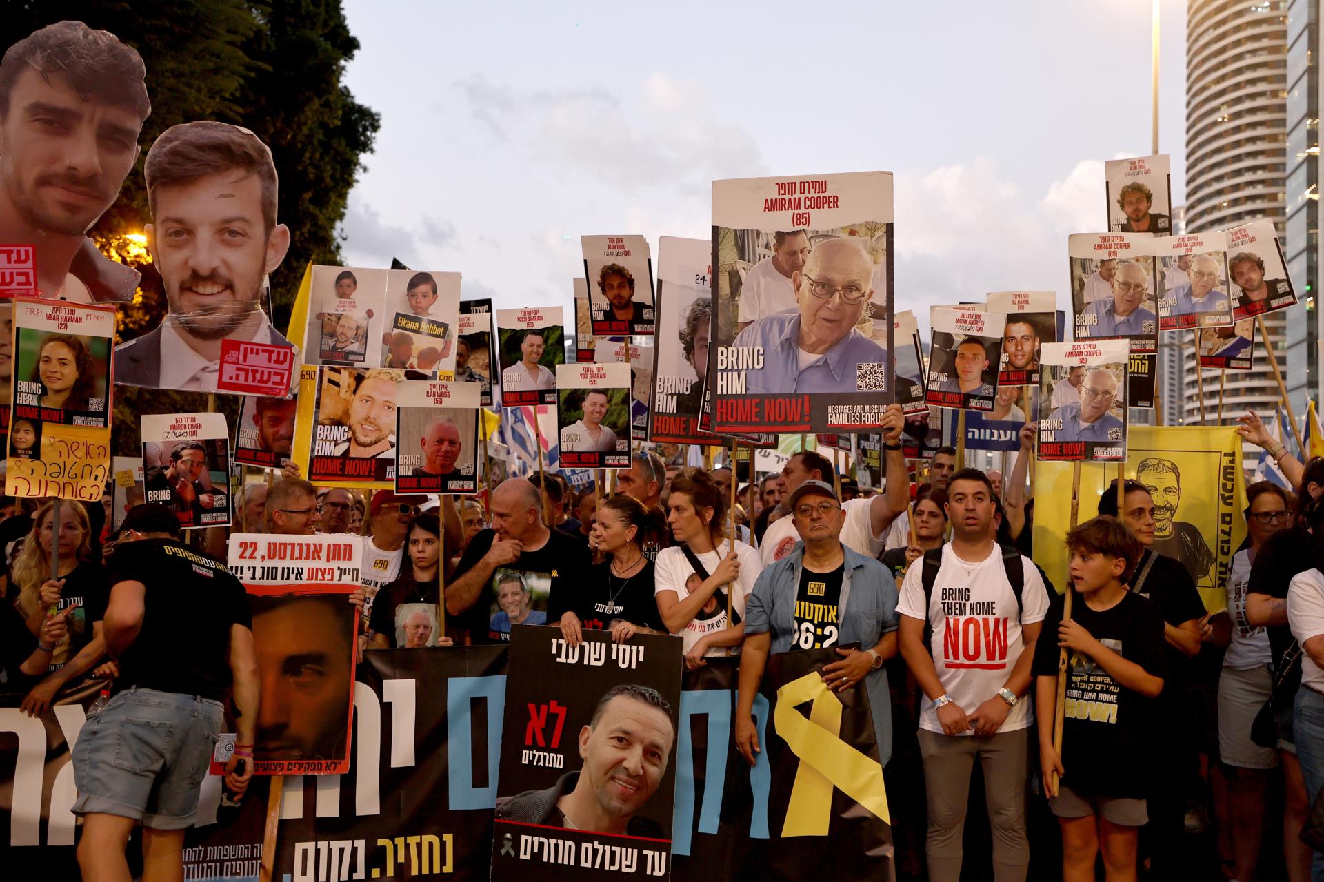 Decenas de miles protestan en Tel Aviv contra la guerra y piden liberar a los rehenes