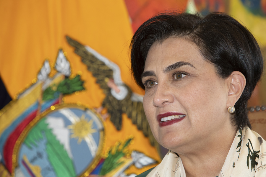 La canciller del Ecuador, Gabriela Sommerfeld. EFE/ Gianna Benalcázar.