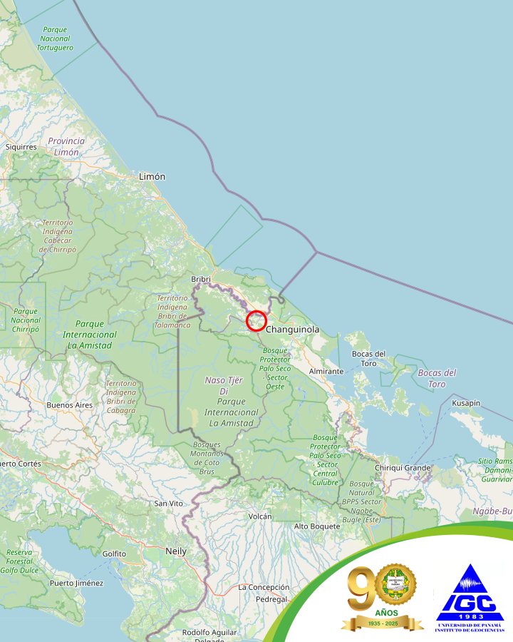  Sismo de magnitud 5.2 estremece la frontera entre Panamá y Costa Rica
