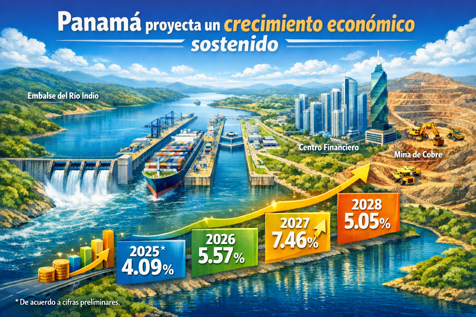 Panamá apunta a crecer más de 5% en el 2026 y perfilar uno de sus mejores desempeños económicos