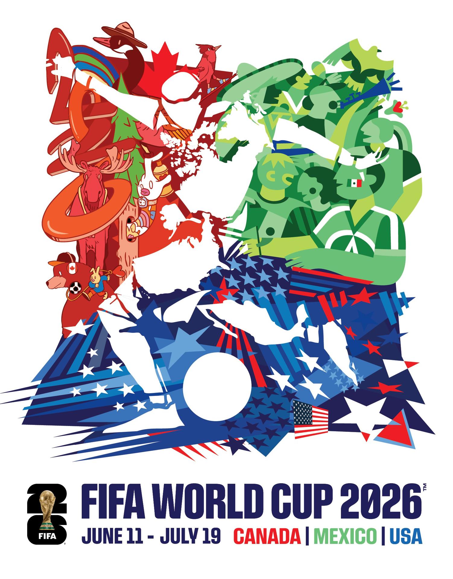 Arte y fútbol contra la división: El póster del Mundial apuesta por la unión de Norteamérica