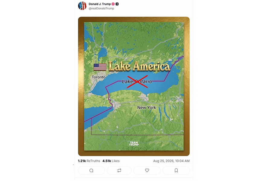 Trump amaga con llamar "Lago América" a un lago que bordea Canadá en pleno pulso comercial