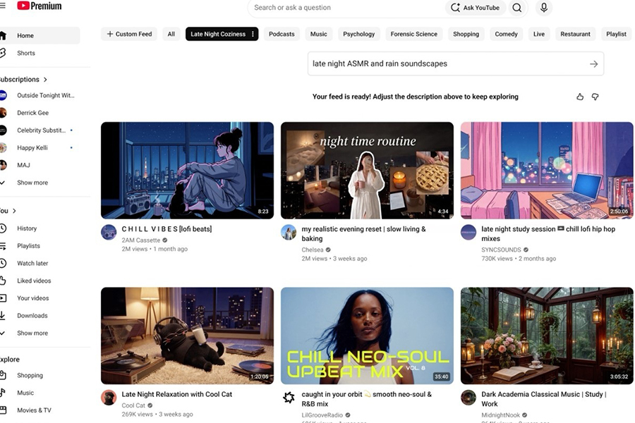 YouTube permitirá crear 'feeds' personalizados para los espectadores y amplía sus herramientas de IA para creadores