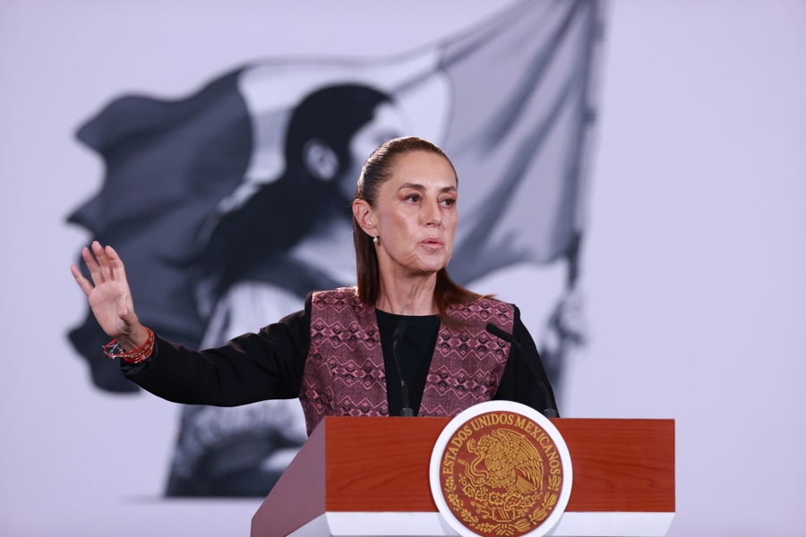 Sheinbaum dice que México "no es colonia de ningún país" frente a mapa publicado por Trump