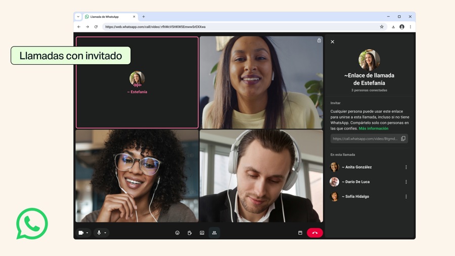 WhatsApp abre las llamadas a personas que no tienen cuenta