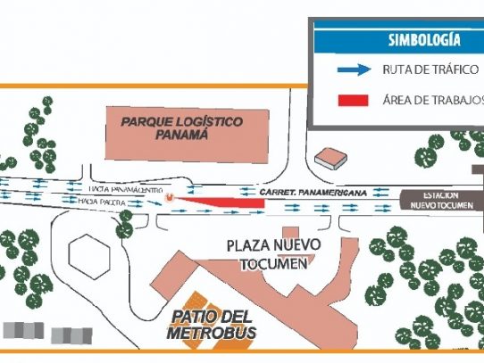 Inversión de carriles frente a Plaza Nuevo Tocumen