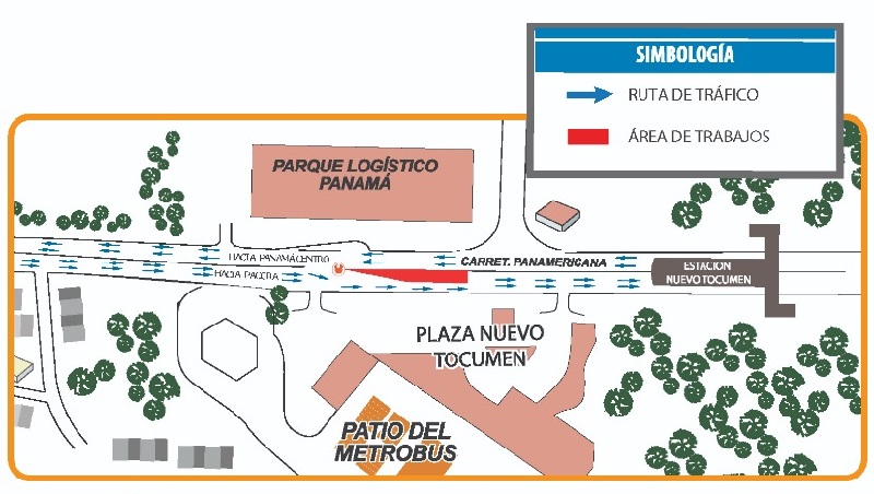 Inversión de carriles frente a Plaza Nuevo Tocumen