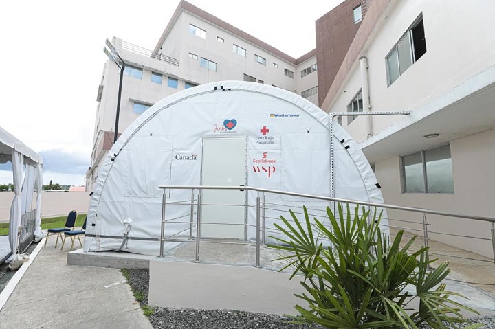 Gobierno recibe hospital de campaña donado por la embajada de Canadá