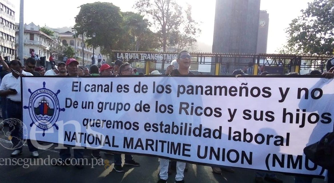 Trabajadores del Canal protestan en reclamo a mejores condiciones laborales