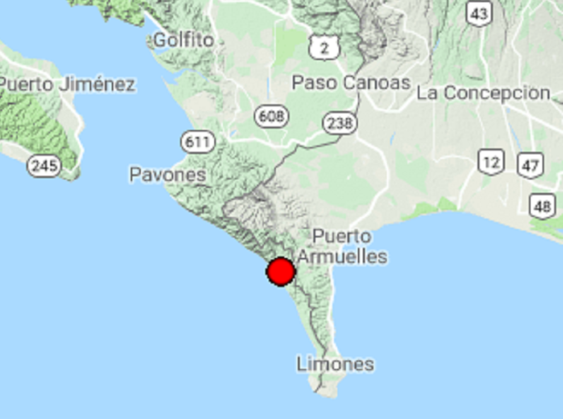 Otro sismo vuelve a estremecer a Puerto Armuelles, Chiriquí