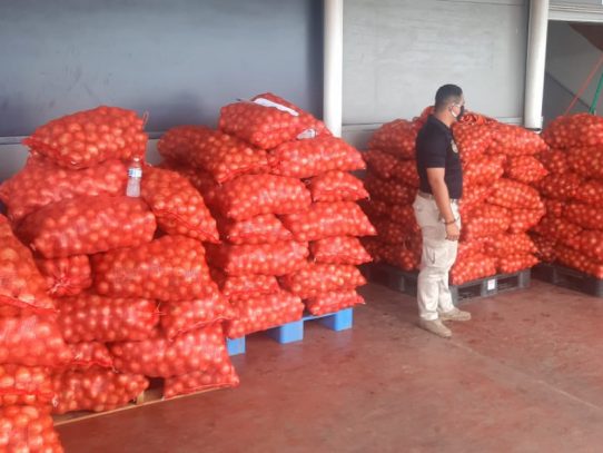 Aduanas decomisa más de 200 sacos de cebolla de presunto contrabando