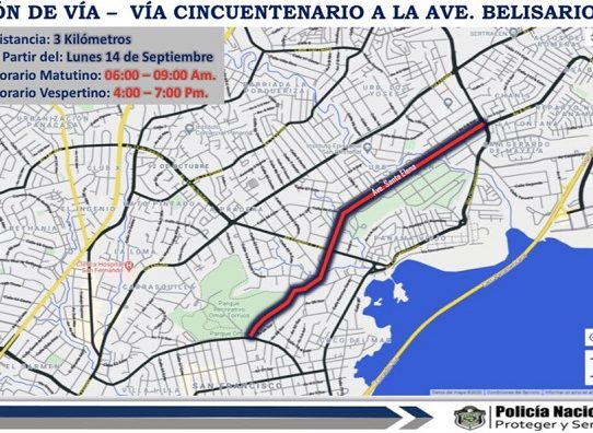Inversión de carriles de la vía Cincuentenario a la vía Porras desde el 14 de septiembre