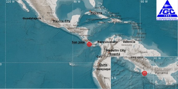 Sismo de magnitud 3.1 sacudió hoy Changuinola