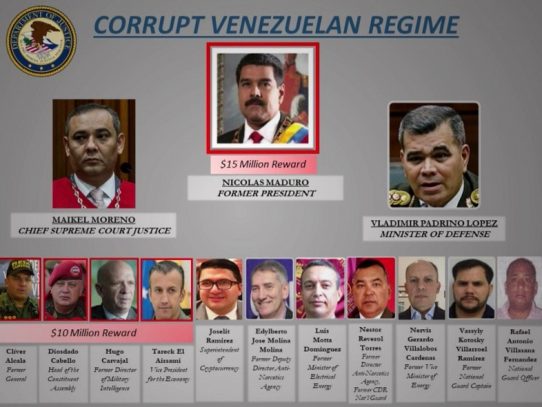 EE.UU. ofrece una recompensa de USD 15 millones por el arresto de Maduro