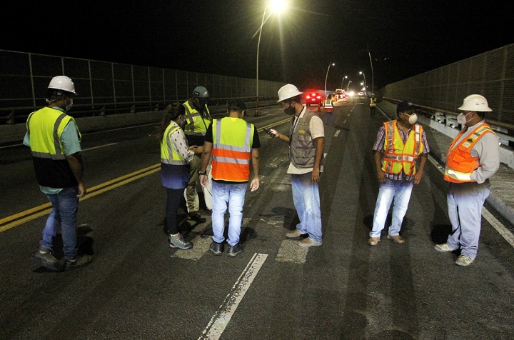 El MOP recibe trabajos de garantía de rehabilitación del Puente de Las Américas