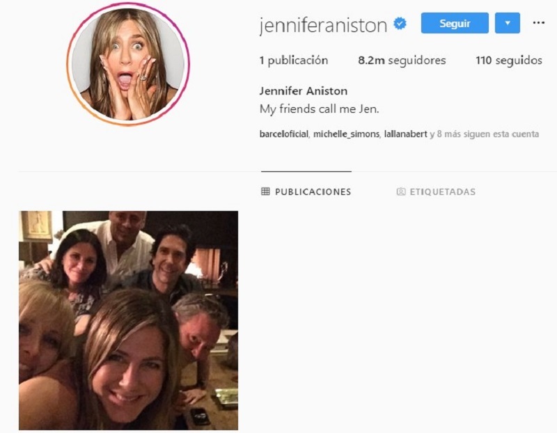 Cuenta de Instagram de Jennifer Aniston colapsa con su primera publicación