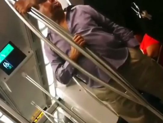 Graban a pasajero bajo efectos del alcohol en tren de la Línea 1