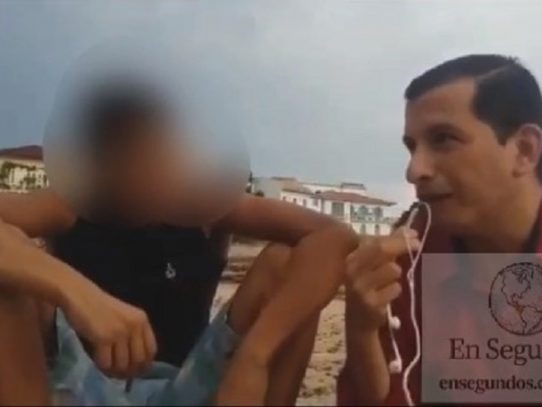 A metros la Presidencia de Panamá, un niño se droga al aire libre