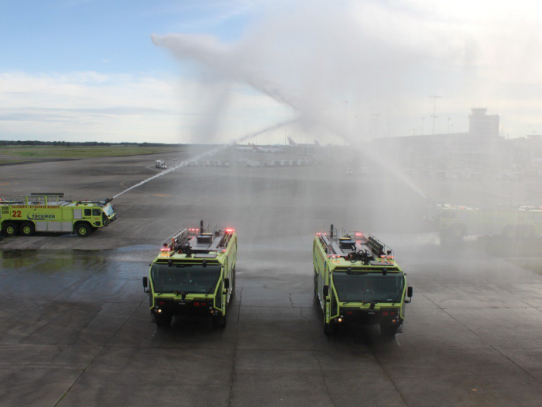 Aeropuerto de Tocumen realiza pruebas al sistema contra incendio en puertas de la T2