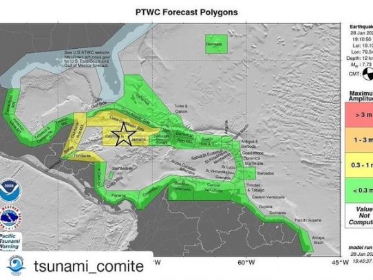 Protección Civil : No hay alerta de tsunami para el Caribe panameño